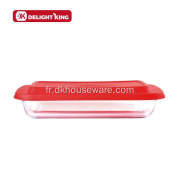 Borosilicate Verre Vaisselle cuisson à cuisson avec couvercle à emporter